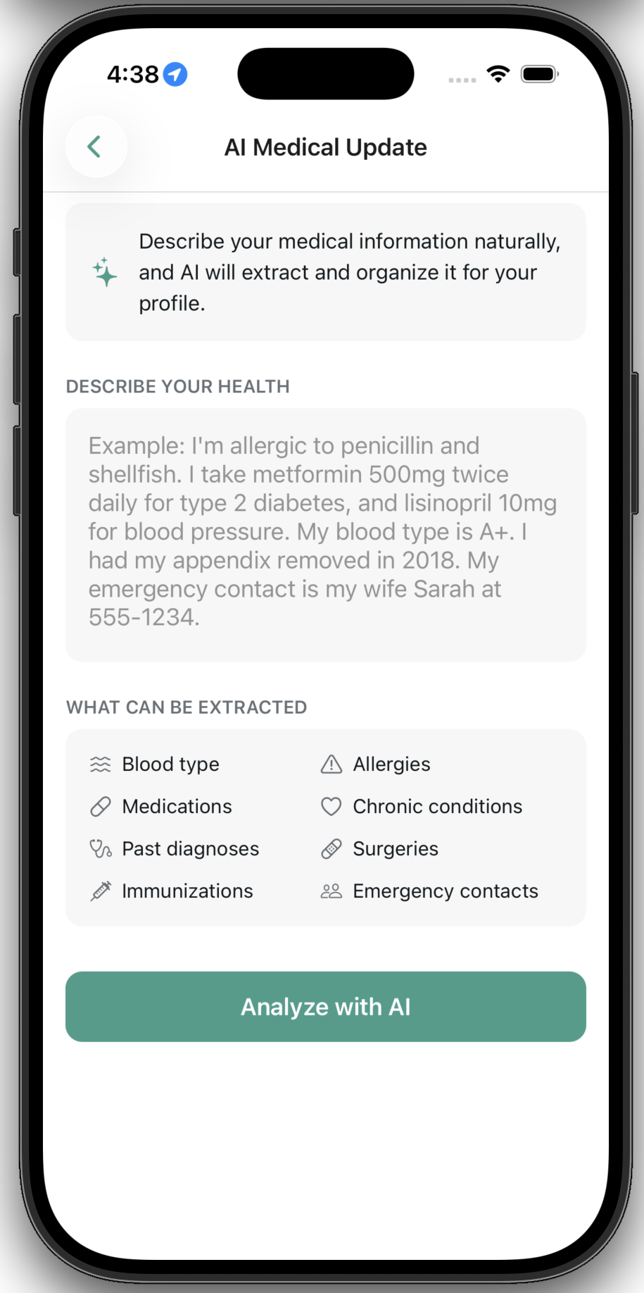 AI Medical Records Update