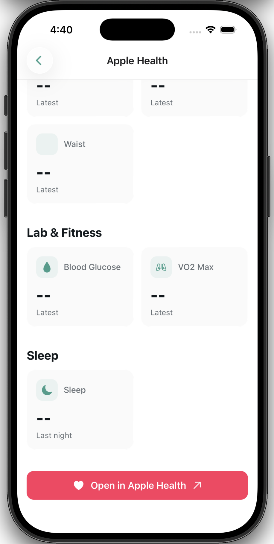 Apple Health Integration