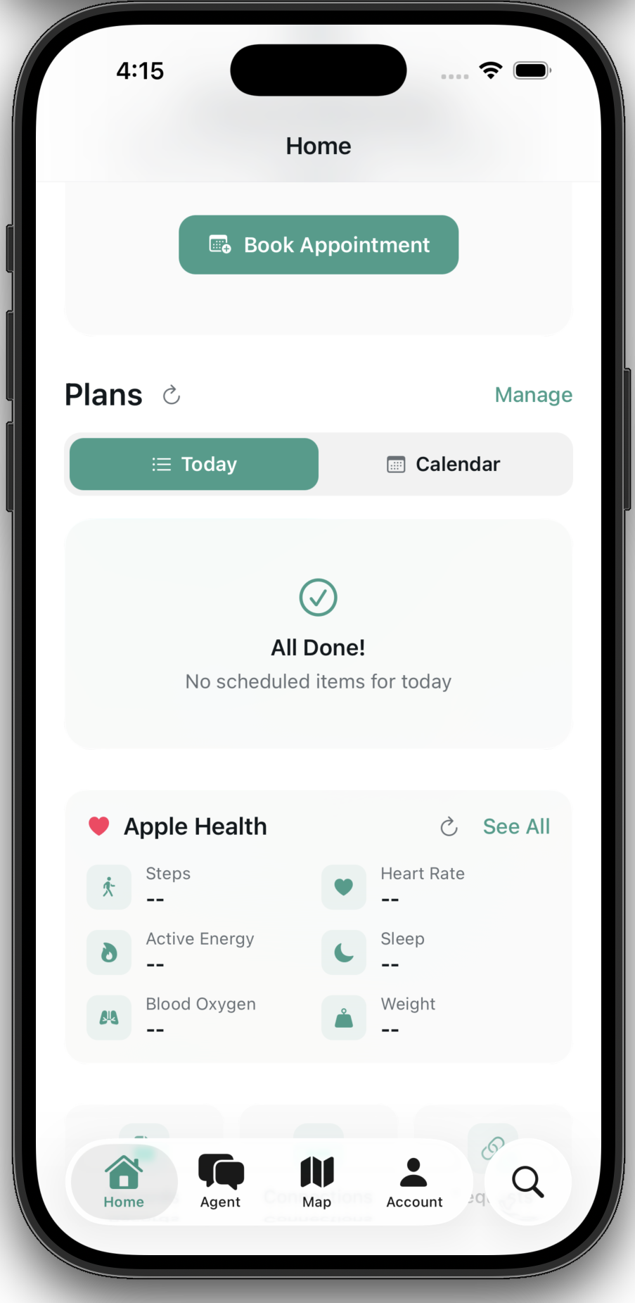Patient dashboard with Apple Health integration